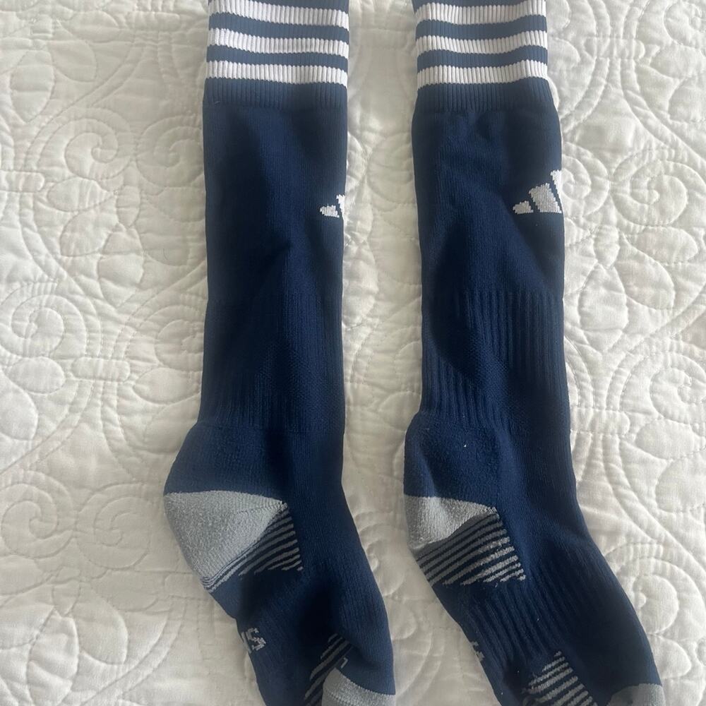 Adidas youth small navy soccer socks